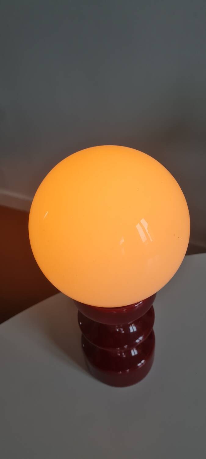 Ceramic and opaline table lamp