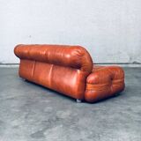 Mid-Century Modern Italian Leather 3-Seater Sofa, 1970s