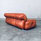 Mid-Century Modern Italian Leather 3 Seat Sofa, 1970s