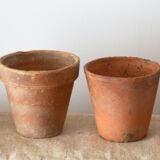 4 old terracotta pots height 12 cm