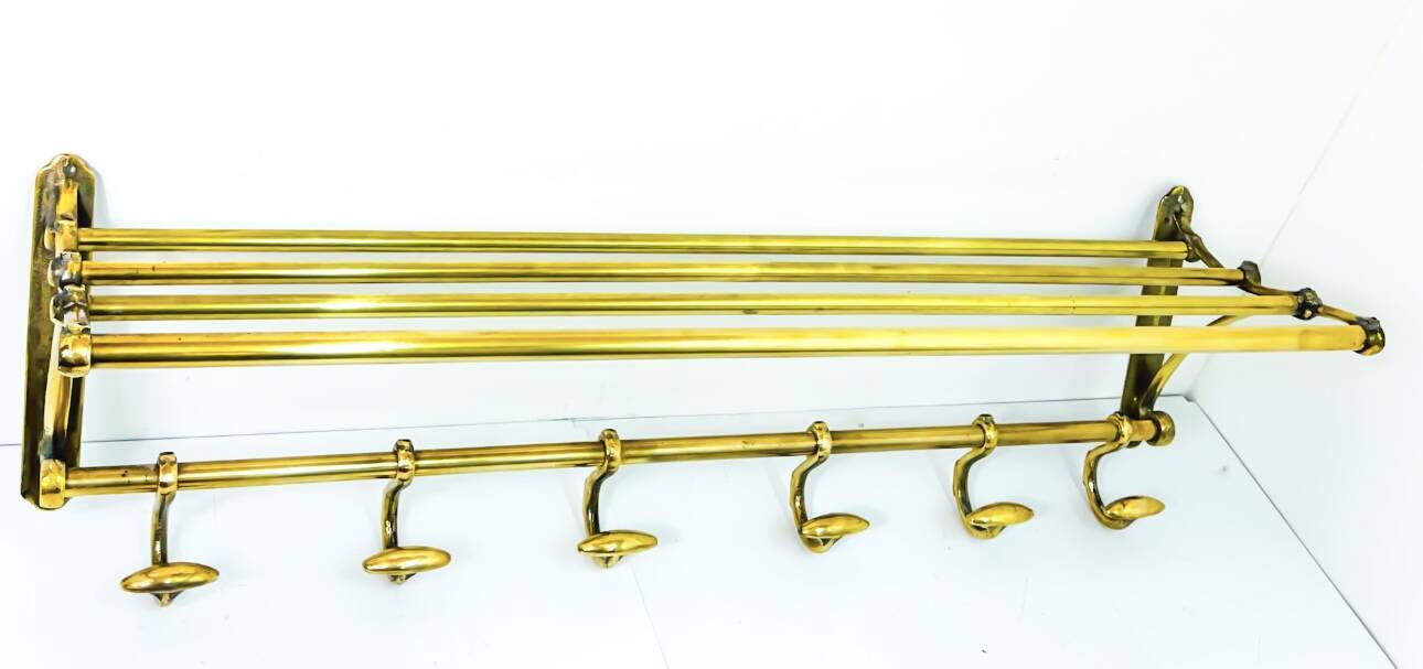 Vintage brass coat rack