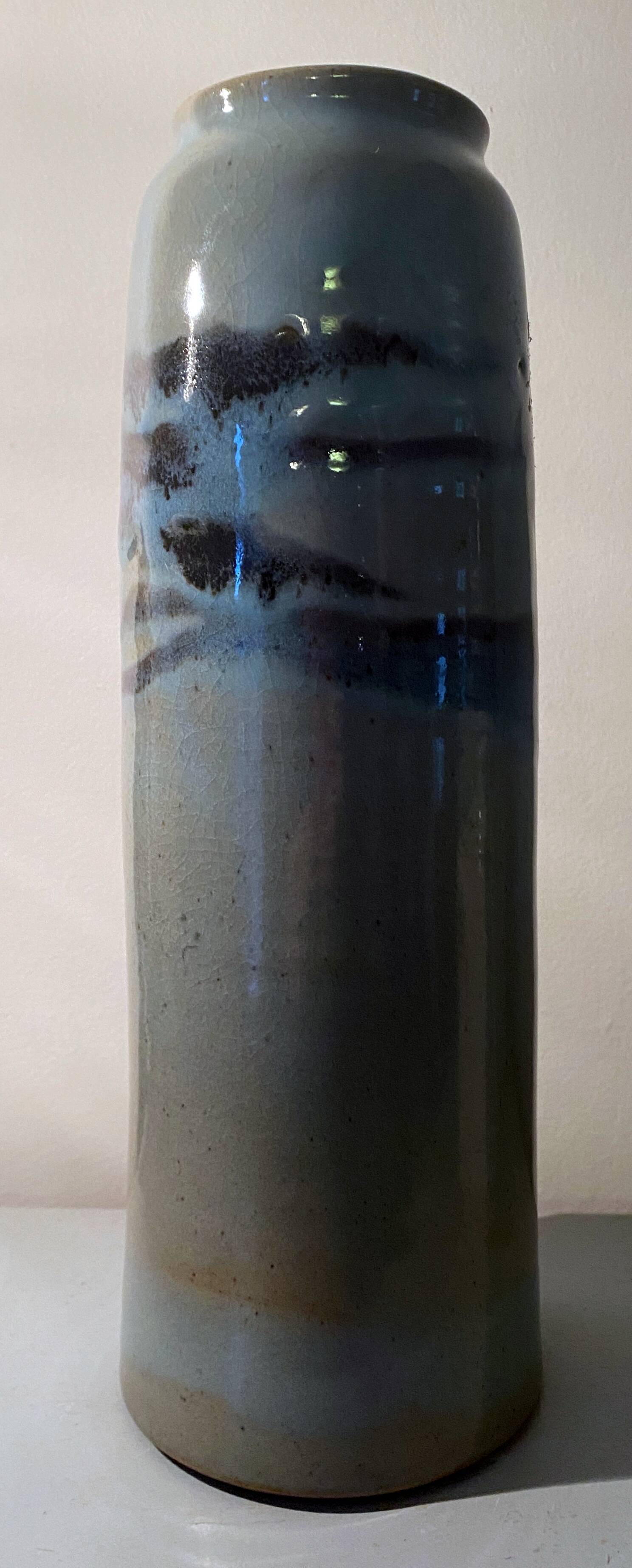 Vase scroll Senozan Tournus stamped ceramic Art