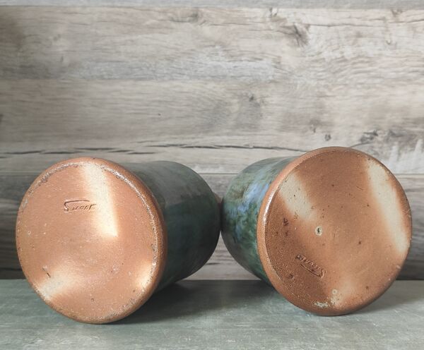 Duo bouteilles grès émaillé Dubois