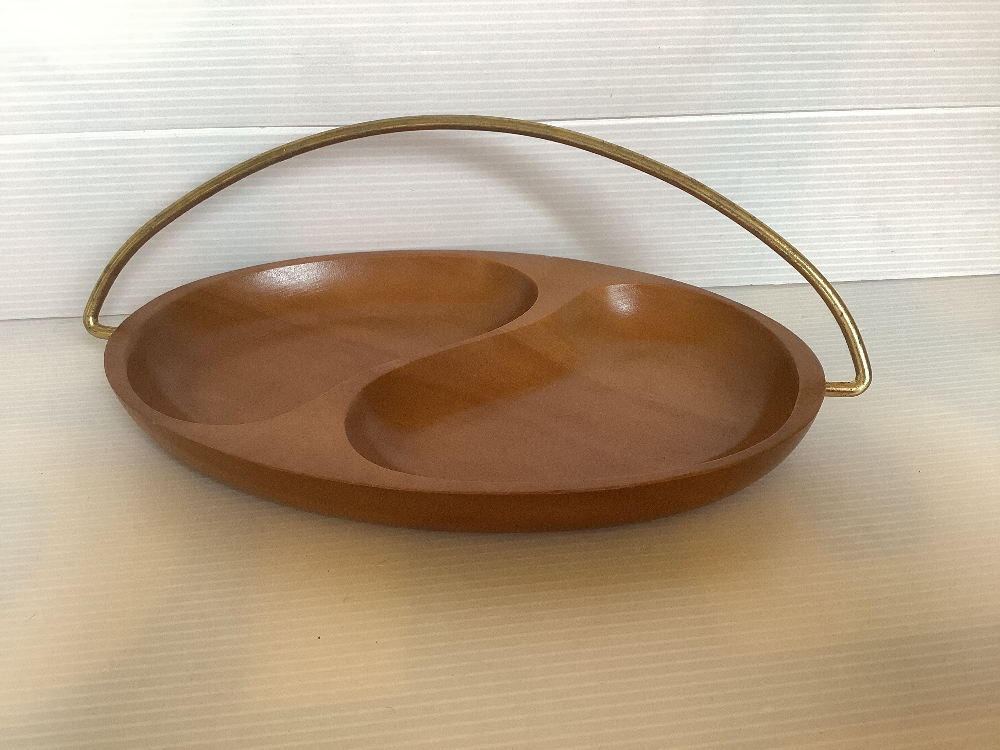 Yin and yang wooden catchall tray