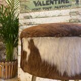 Tripod cowhide stool