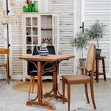 Curved wood bistro table