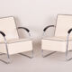 Pair of white Bauhaus armchairs - 1930s Czechia