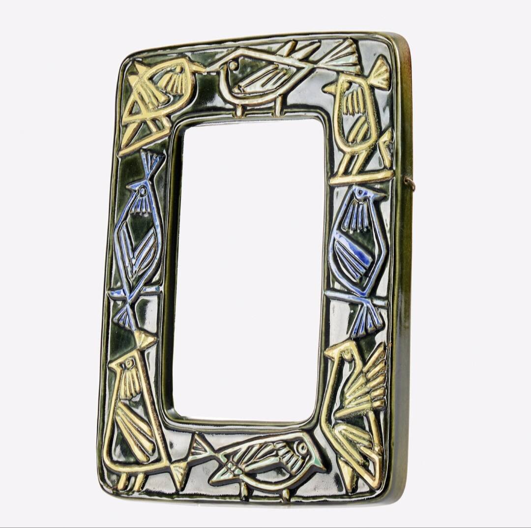 Mirror Birds in Ceramic Lisa Larson Harlequin Series / Gustavsberg
