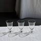 Set of 3 vintage stemmed glasses in clear glass H14 D10