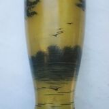 Vase with lake decoration signed Michel