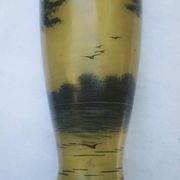Vase with lake decoration signed Michel