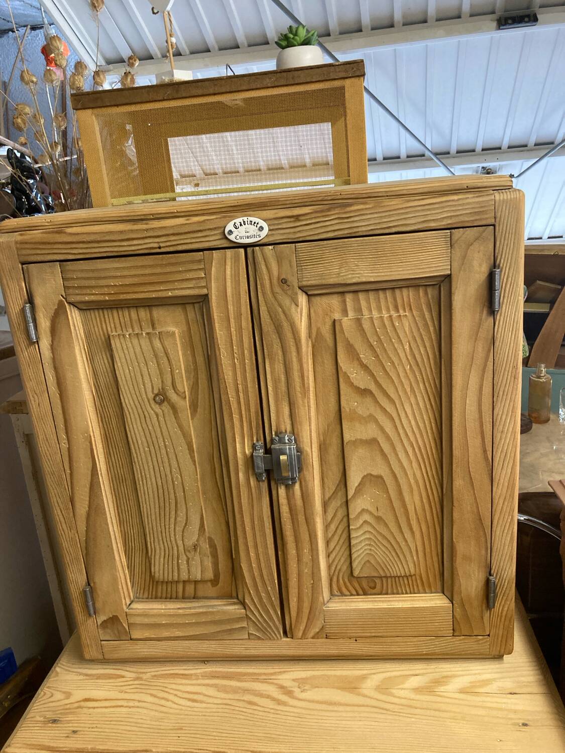 Small cabinet of curiosities / workshop furniture spruce