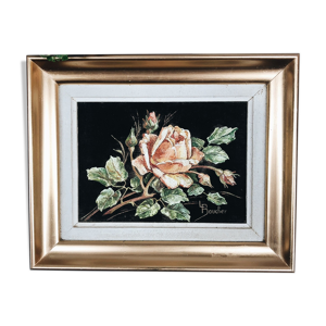 Peinture sur velours La rose