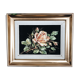 Painting on velvet "La rose" signed L. Boucher