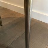 Neoclassical style tripod pedestal in mahogany, brass