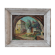 Oil on wood painting signed vintage
