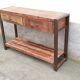 Console 2 drawers in old wood