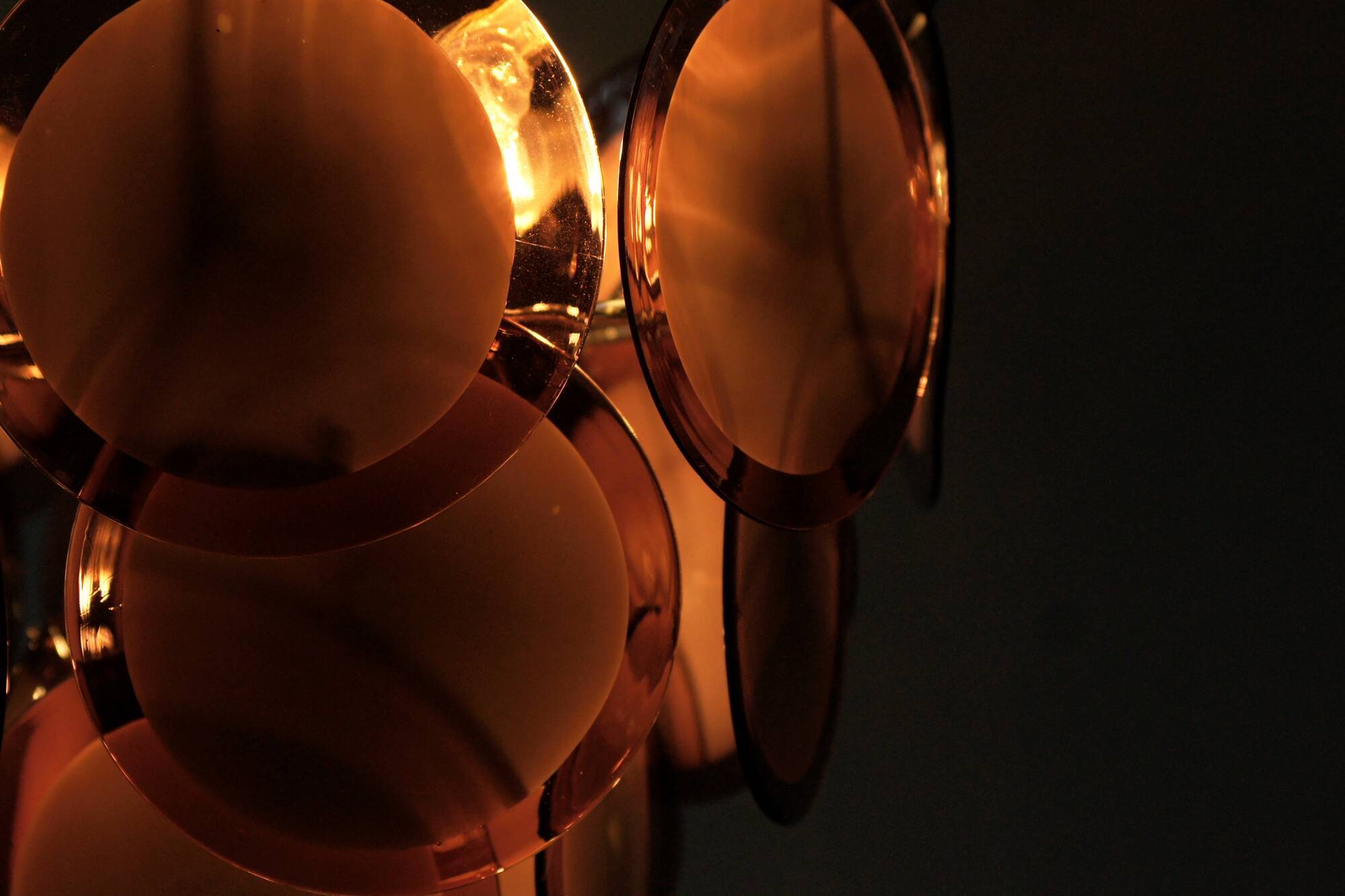 Murano Glass Discs Chandelier from AV Mazzega, 1970s