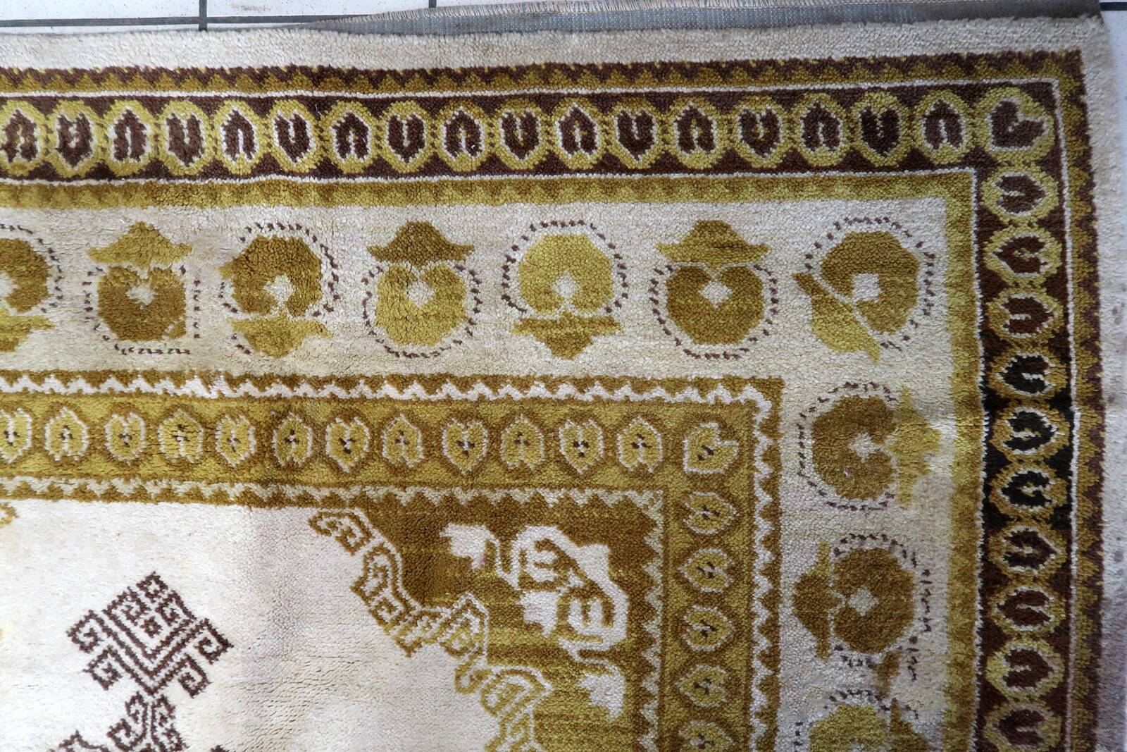 Tapis vintage français Savonnerie 242cm x 349cm - 1C1014