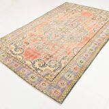 6x9 Light Yellow & Red Classic Pattern Vintage Rug, 183x279Cm