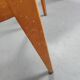 Lot de 4 chaises vintage piètement bois et tissu bleu circa 60