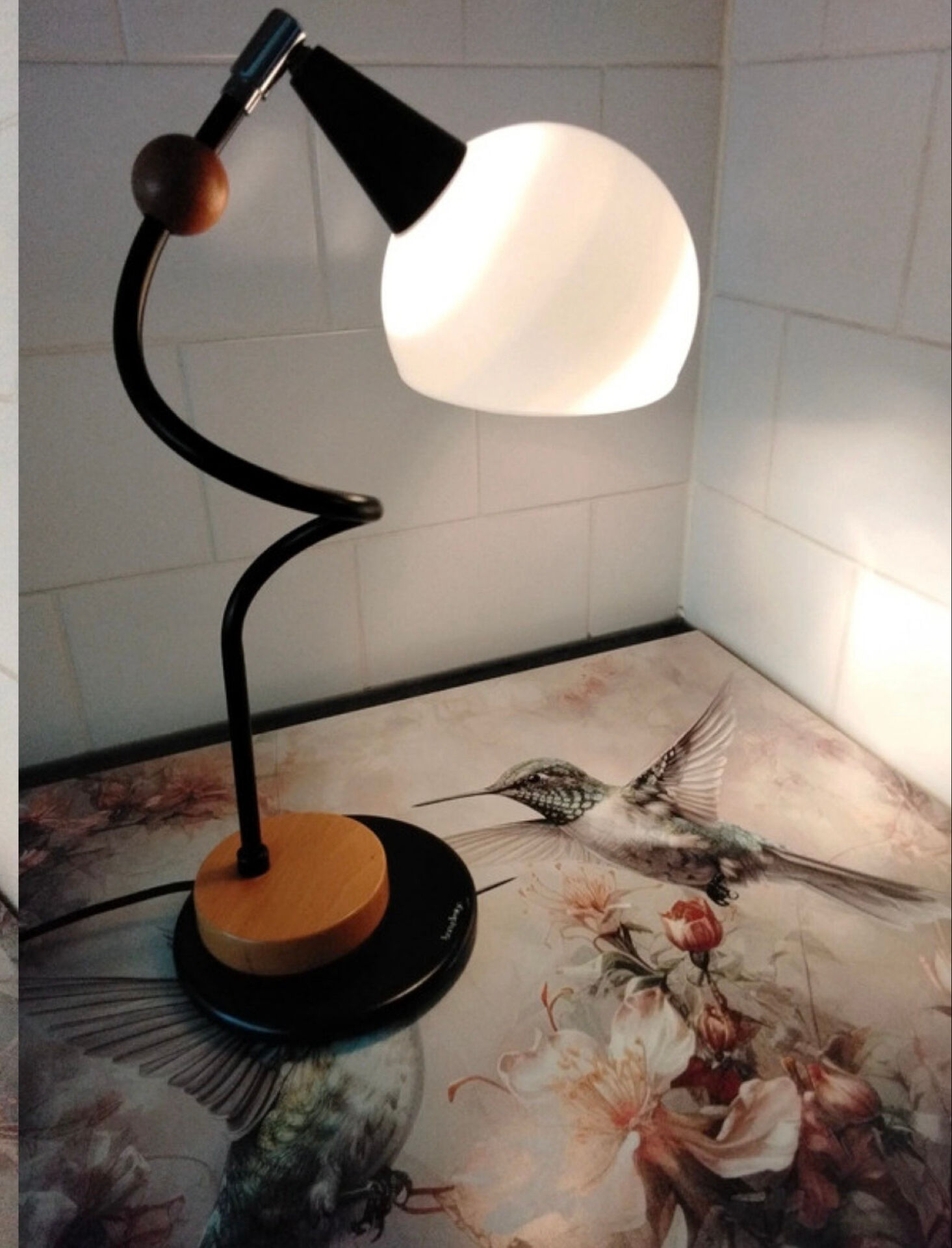 Magnificent vintage lamp with a bony design.