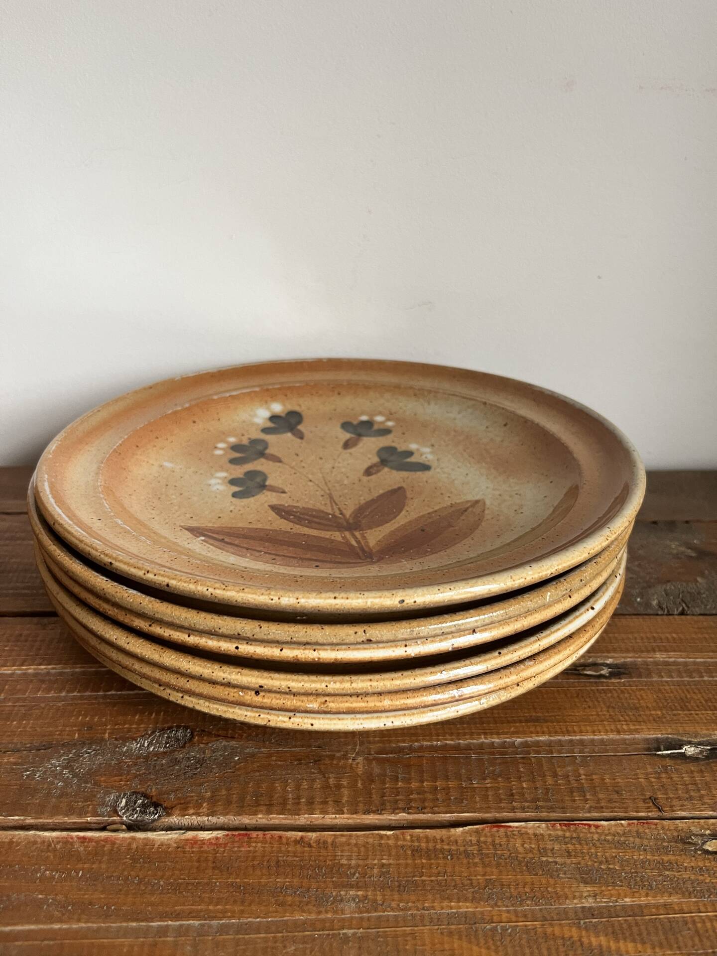 6 assiettes plates en grès 