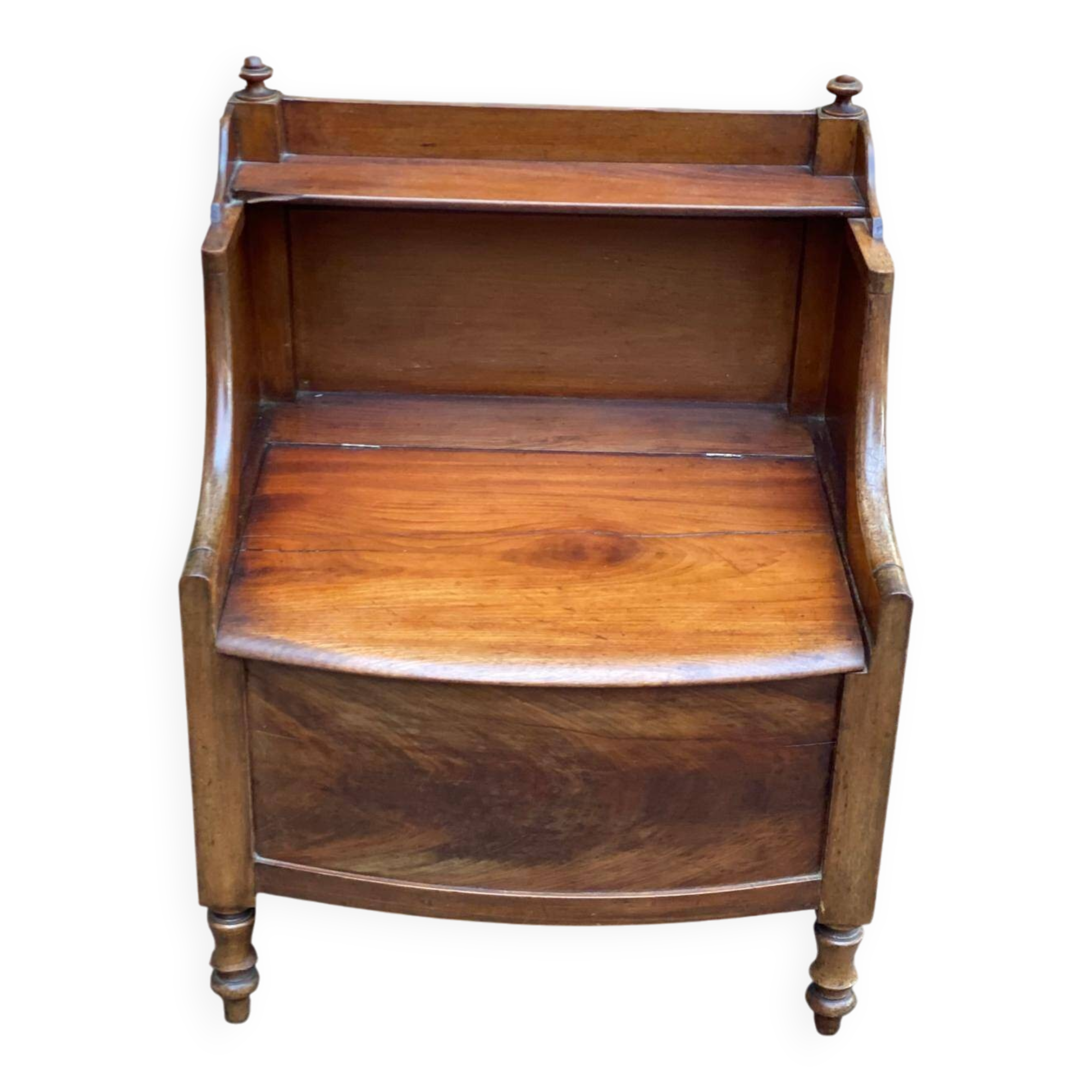 19th century Georgian bedside table in solid mahogany wood