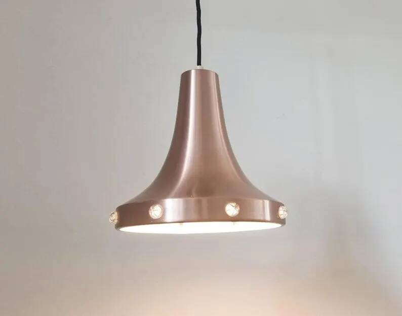 Midcentury Copper Pendant Vitrika, Sweden, 1970s