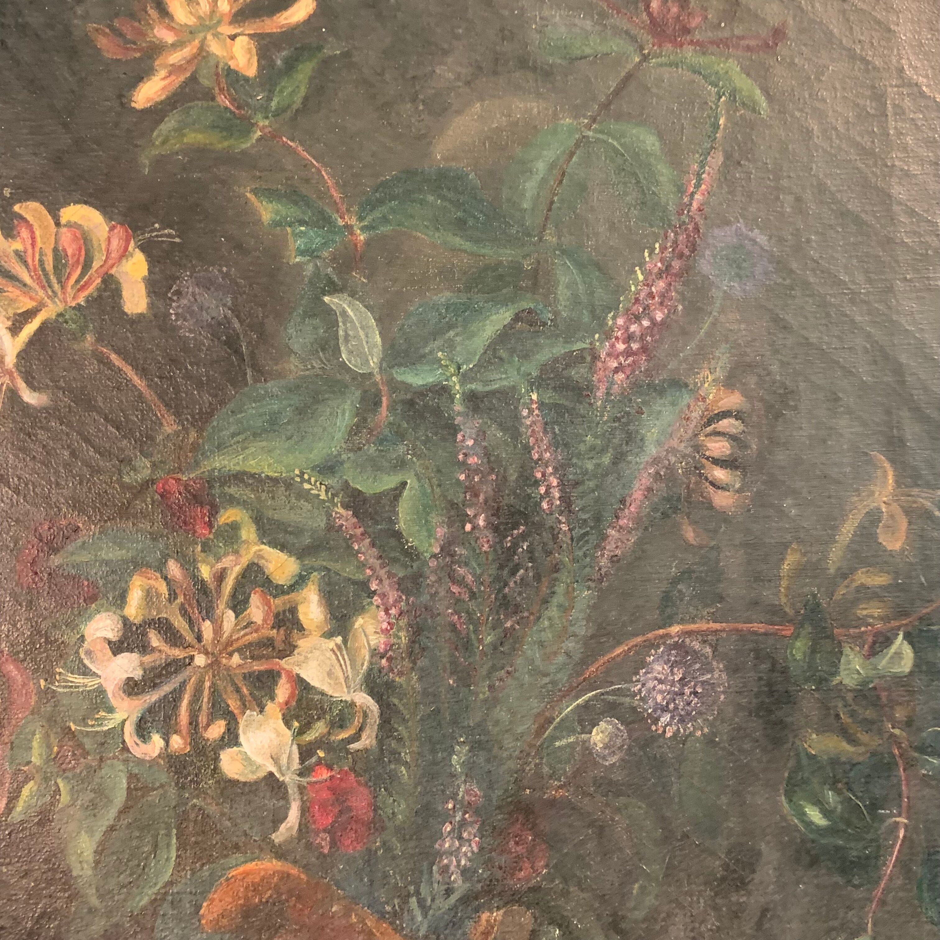 Painting bouquet of honeysuckle