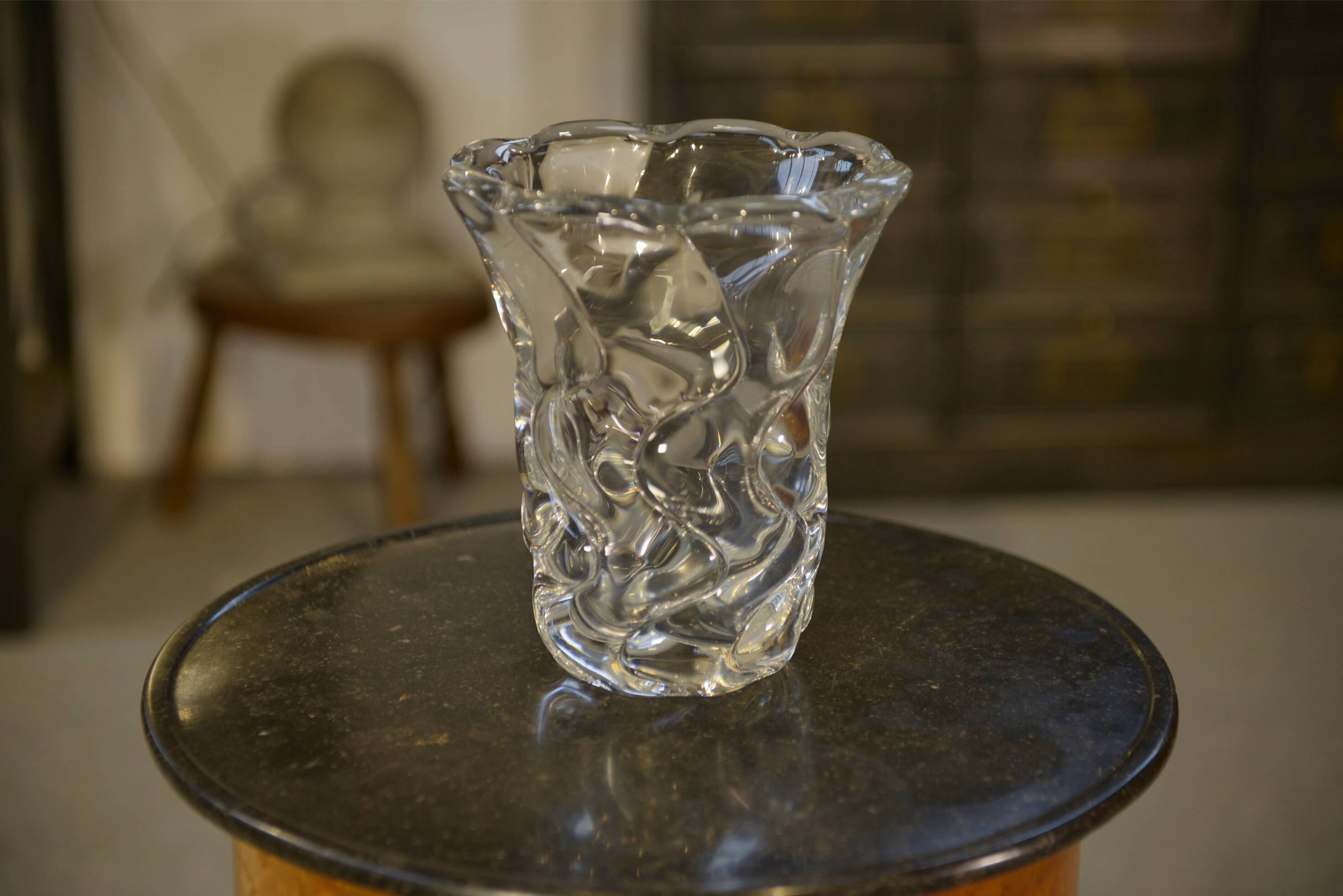 Crystal vase signed Daum Nancy France 1970s