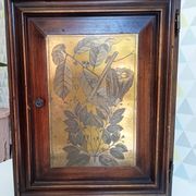 Armoire de toilette ancienne en bois et laiton années 40/50