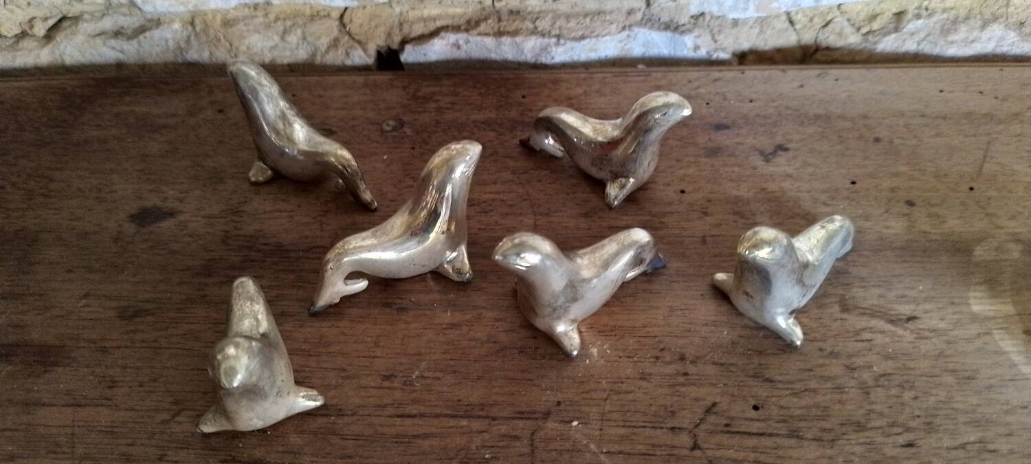 Vintage silver metal seal knife holder