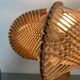 Table lamp in wood and Scandinavian rattan wire