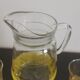 Old pitcher with its 8 yellow granite glasses with gold edging vintage 50's