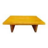 1960s Scandinavian Solid Pine Coffee Table Minimalist Design