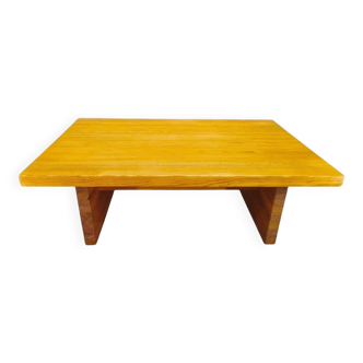 1960s Scandinavian Solid Pine Coffee Table Minimalist Design
