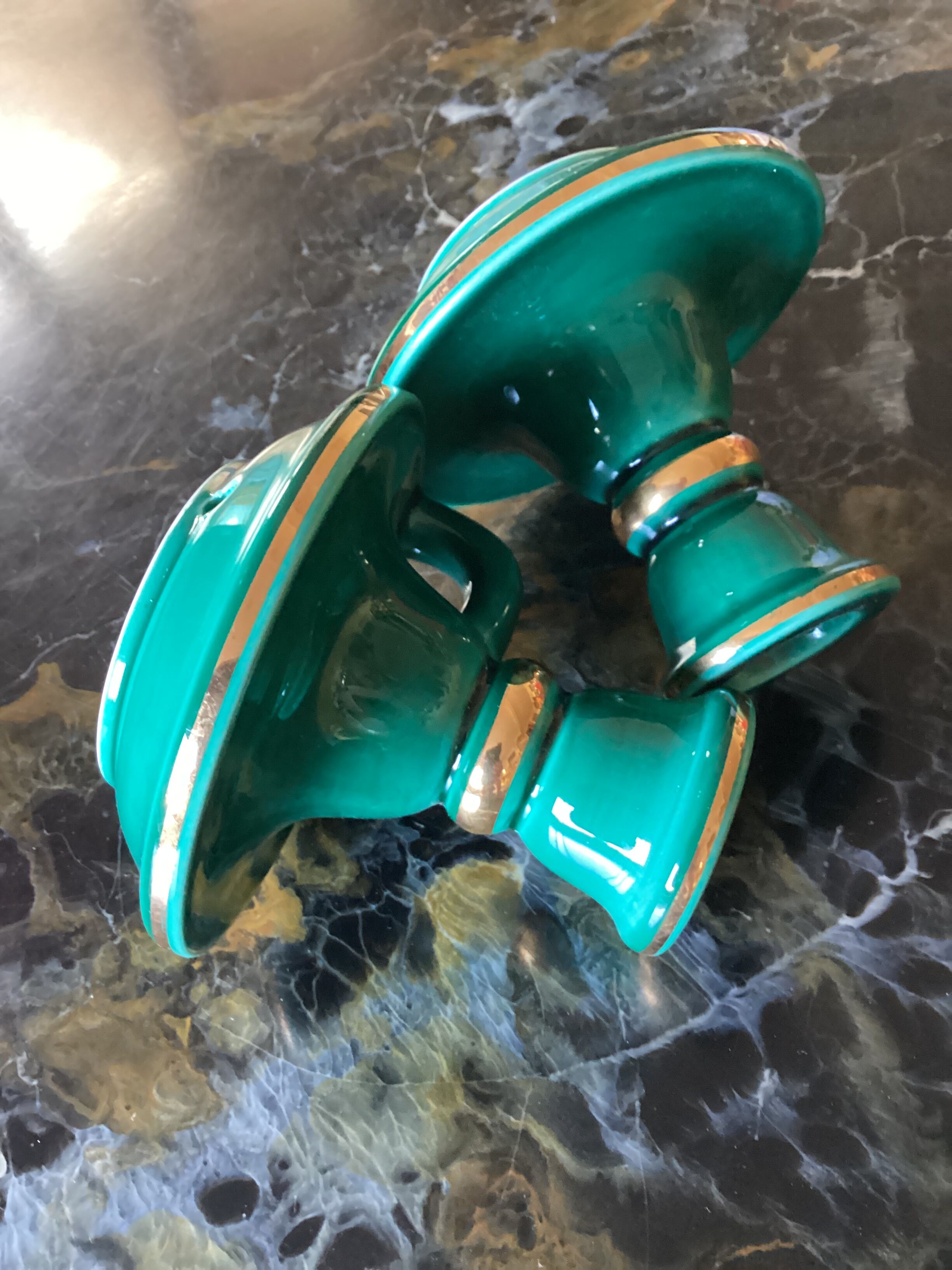 Pair of numbered ceramic candlesticks