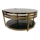 Coffee table in chromed metal and smoked glass, 1970