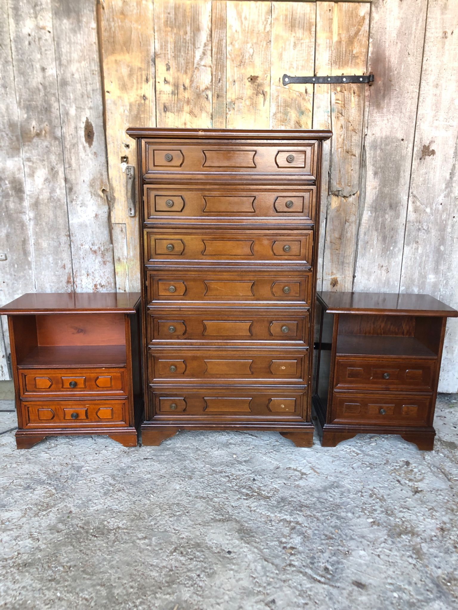 Chest of drawers and bedside tables