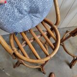 Paire de tabouret de bar en bambou 70's