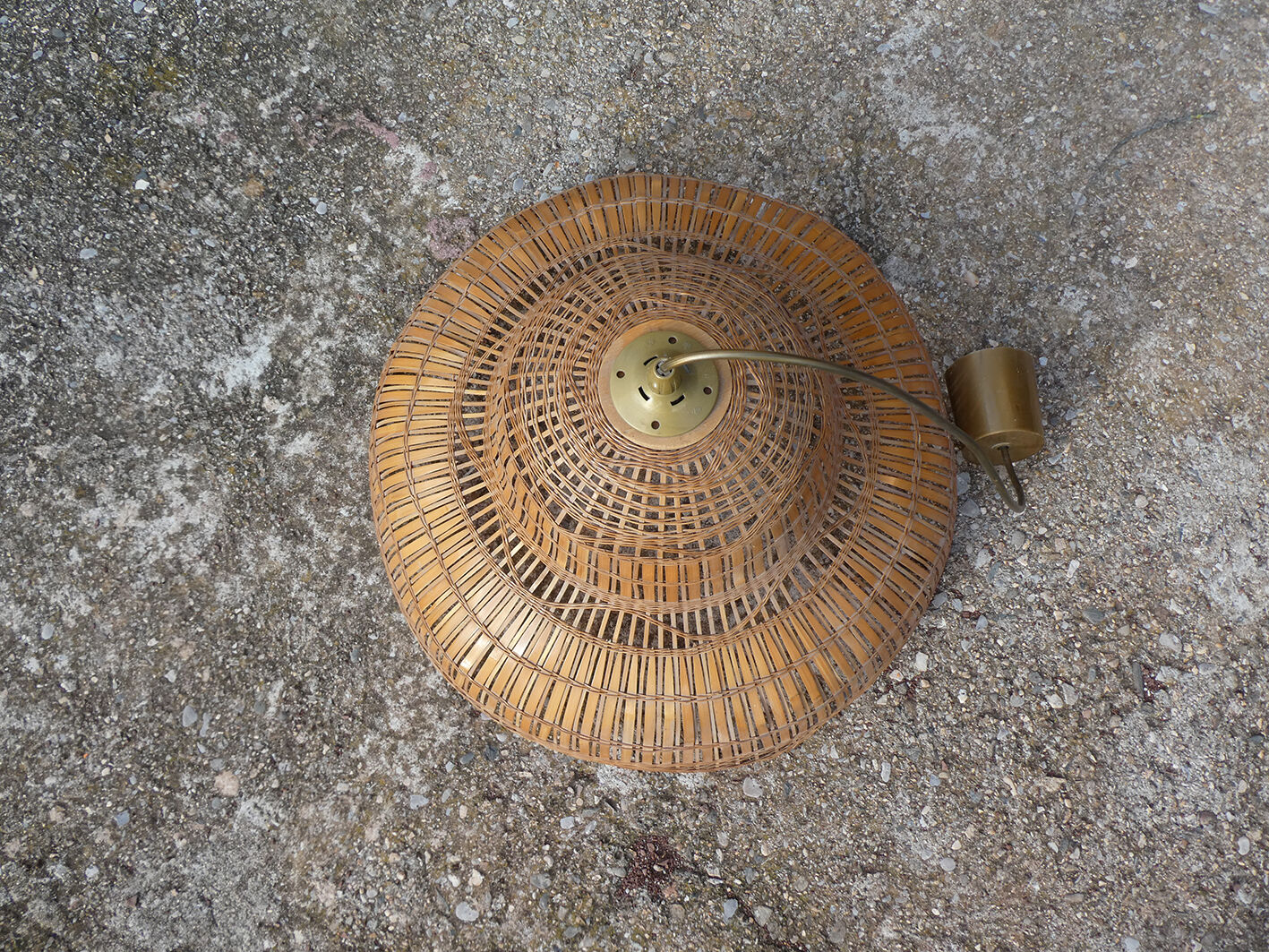 Vintage suspension "colonial" style in rattan and wicker