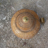 Vintage suspension "colonial" style in rattan and wicker