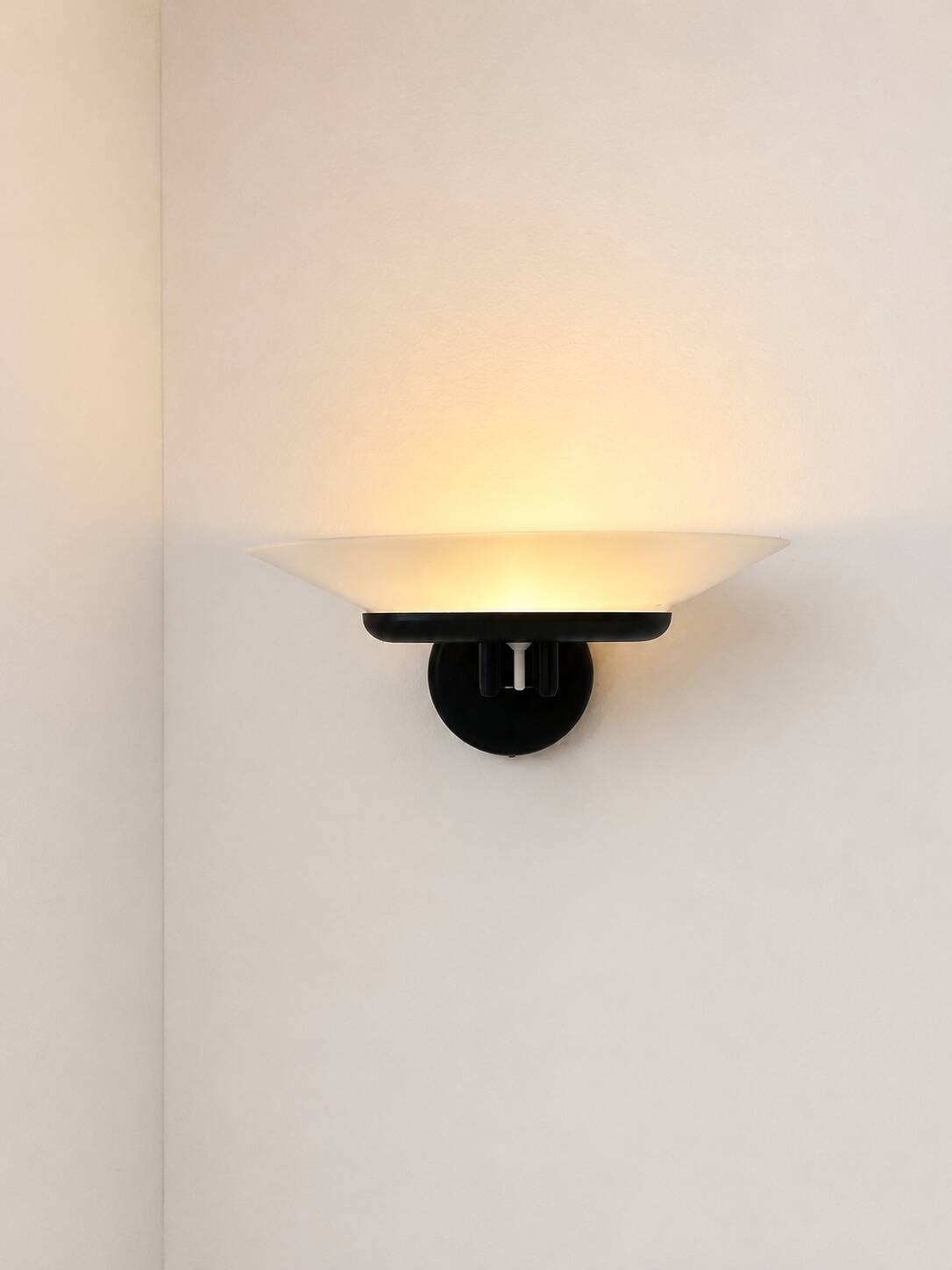 Vintage wall lamp glass and metal Italy 1970 model Jill by Arteluce