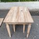 Renovated square extendable dining table in raw solid cherry wood, Louis XVI style.