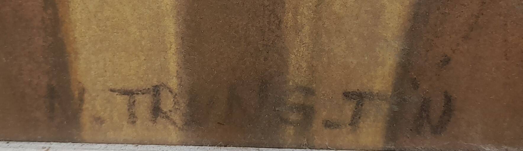 Watercolor on paper framed under glass signed N Trung Tin 61 X 53.5 cm