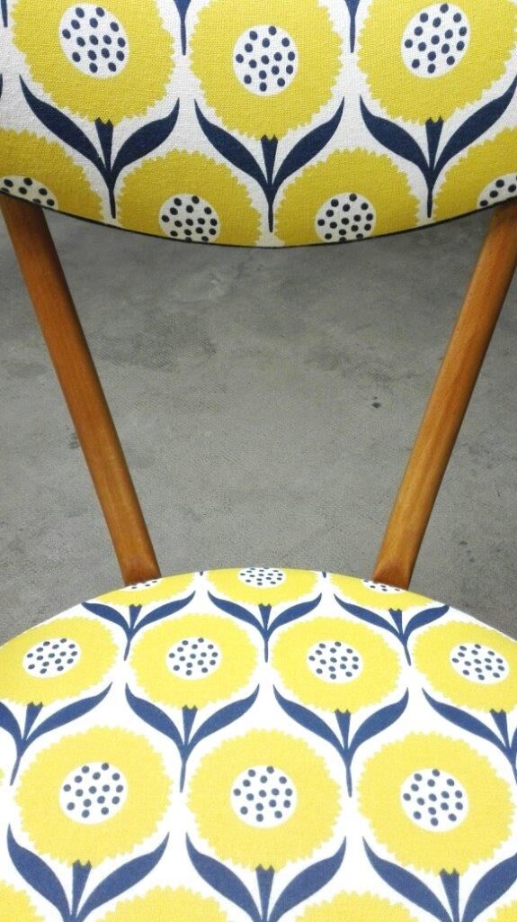 Blond wooden chair scandinavian style of the 1960s