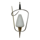 Arlus chandelier/pendant light, opaline glass and brass, 1950s or 60s, vintage