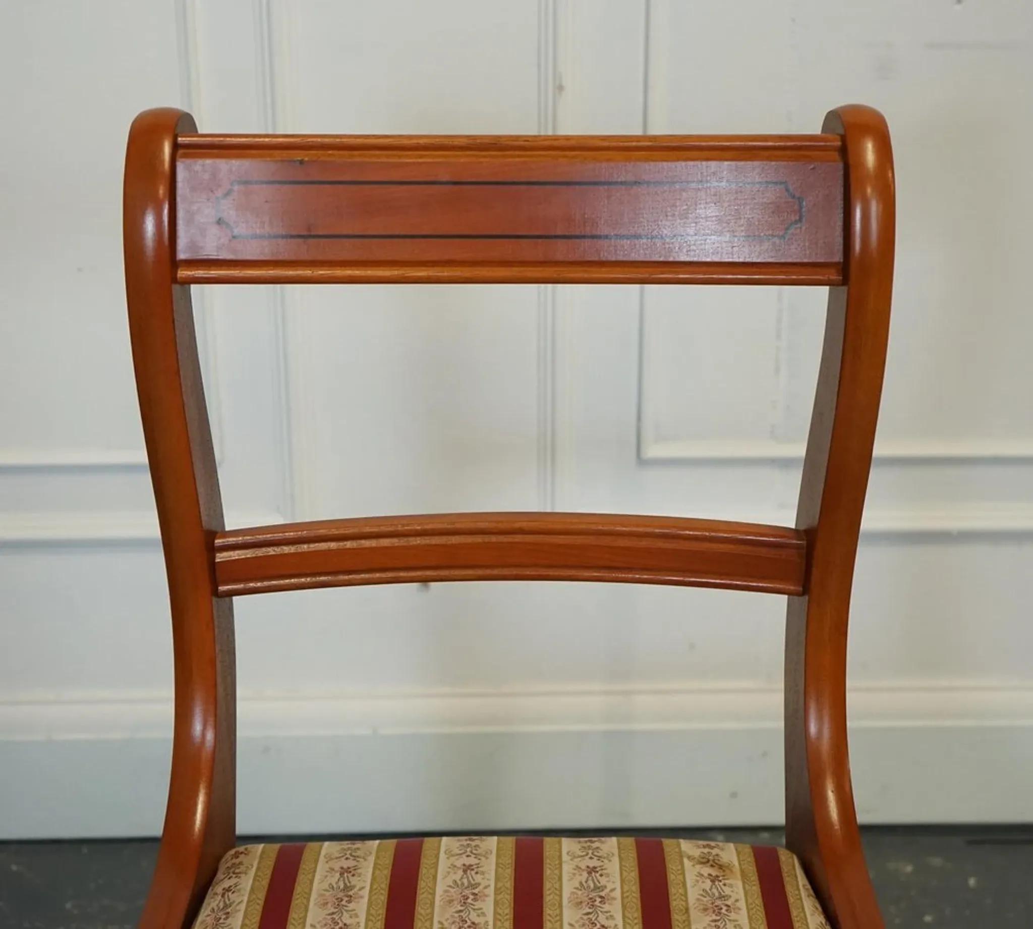 Vintage Yew Wood Dining Chairs, Set of 8