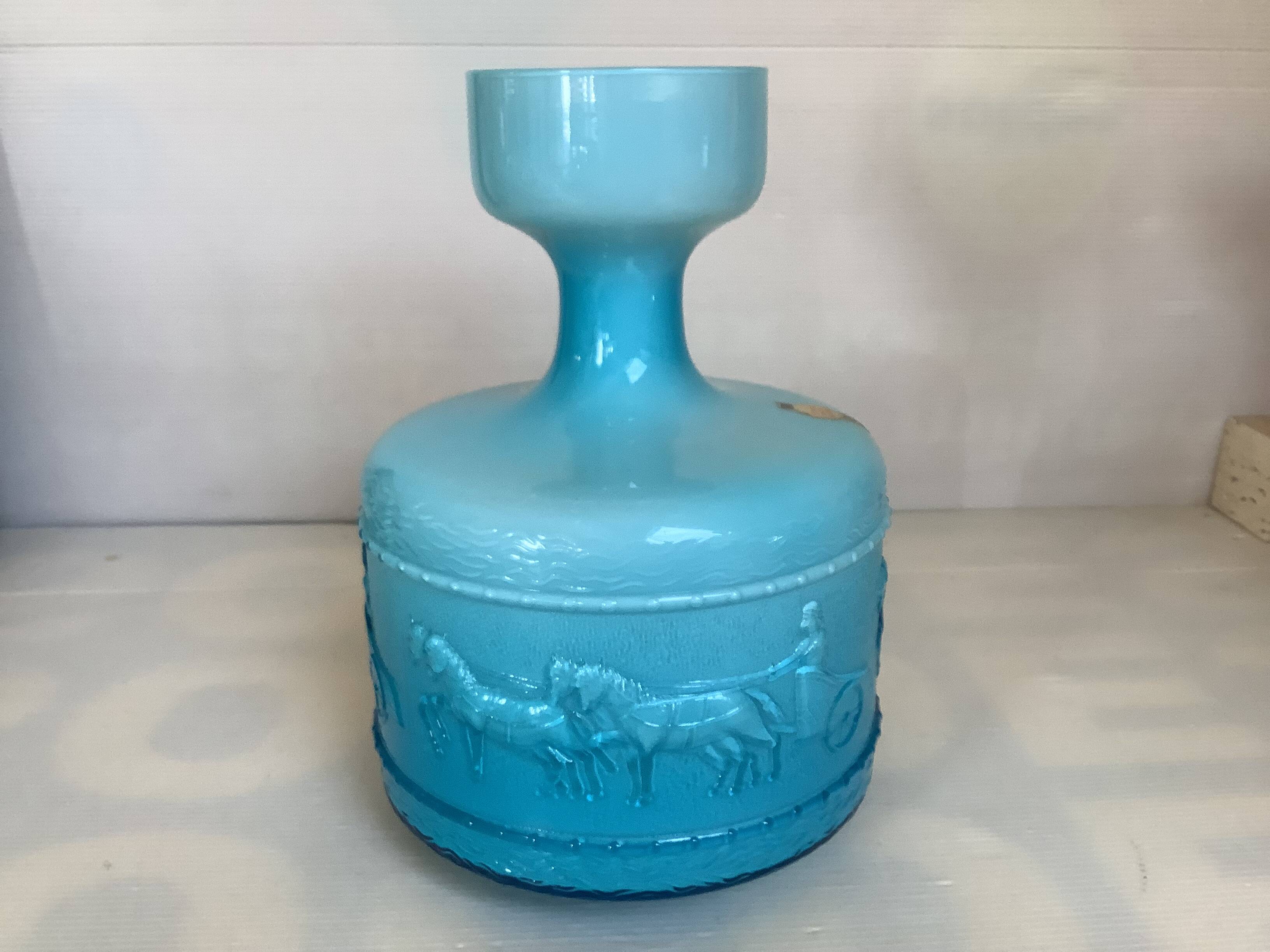 Blue opaline vase Italy